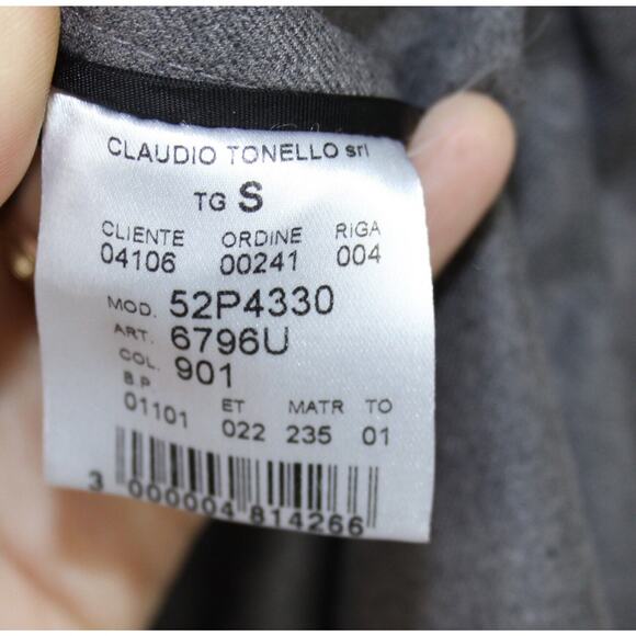 T JACKET Claudio Tonello S Italy Pleated Crop Cuff Pants Rear Elastic Waist Gray - Picture 7 of 8